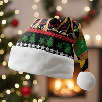 Kuwait Christmas Santa Hat with Camel in Festive Ornaments Snowflakes and Green Red - Wonder Print Shop