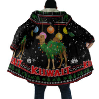 Kuwait Christmas Cloak with Camel in Festive Ornaments Snowflakes and Green Red - Wonder Print Shop