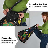 Kuwait Christmas Grocery Bag with Camel in Festive Ornaments Snowflakes and Green Red - Wonder Print Shop