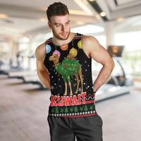 Kuwait Christmas Men Tank Top with Camel in Festive Ornaments Snowflakes and Green Red - Wonder Print Shop