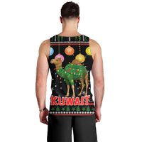Kuwait Christmas Men Tank Top with Camel in Festive Ornaments Snowflakes and Green Red - Wonder Print Shop