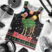 Kuwait Christmas Men Tank Top with Camel in Festive Ornaments Snowflakes and Green Red - Wonder Print Shop