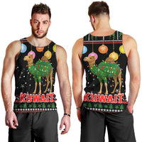 Kuwait Christmas Men Tank Top with Camel in Festive Ornaments Snowflakes and Green Red - Wonder Print Shop