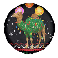 Kuwait Christmas Spare Tire Cover with Camel in Festive Ornaments Snowflakes and Green Red - Wonder Print Shop