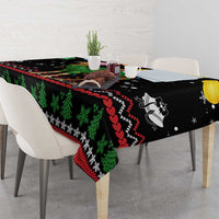 Kuwait Christmas Tablecloth with Camel in Festive Ornaments Snowflakes and Green Red - Wonder Print Shop