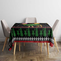 Kuwait Christmas Tablecloth with Camel in Festive Ornaments Snowflakes and Green Red - Wonder Print Shop