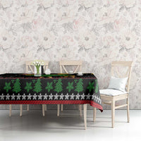 Kuwait Christmas Tablecloth with Camel in Festive Ornaments Snowflakes and Green Red - Wonder Print Shop