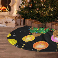Kuwait Christmas Tree Skirt with Camel in Festive Ornaments Snowflakes and Green Red - Wonder Print Shop