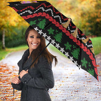 Kuwait Christmas Umbrella with Camel in Festive Ornaments Snowflakes and Green Red - Wonder Print Shop