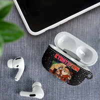 Kyrgyzstan Christmas AirPods Case with Santa Decorating Yurt Colorful Lights Snowflakes and National - Wonder Print Shop