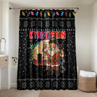 Kyrgyzstan Christmas Bathroom Set with Santa Decorating Yurt Colorful Lights Snowflakes and National - Wonder Print Shop