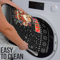 Kyrgyzstan Christmas Bathroom Set with Santa Decorating Yurt Colorful Lights Snowflakes and National - Wonder Print Shop