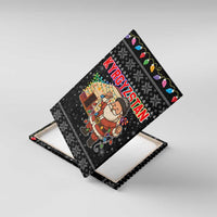 Kyrgyzstan Christmas Canvas Wall Art with Santa Decorating Yurt Colorful Lights Snowflakes and National - Wonder Print Shop