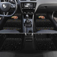 Kyrgyzstan Christmas Car Mats with Santa Decorating Yurt Colorful Lights Snowflakes and National - Wonder Print Shop