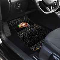 Kyrgyzstan Christmas Car Mats with Santa Decorating Yurt Colorful Lights Snowflakes and National - Wonder Print Shop