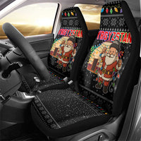 Kyrgyzstan Christmas Car Seat Cover with Santa Decorating Yurt Colorful Lights Snowflakes and National - Wonder Print Shop