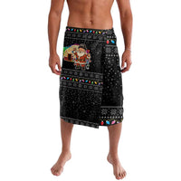 Kyrgyzstan Christmas Lavalava with Santa Decorating Yurt Colorful Lights Snowflakes and National - Wonder Print Shop