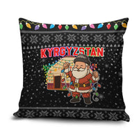 Kyrgyzstan Christmas Pillow Cover with Santa Decorating Yurt Colorful Lights Snowflakes and National - Wonder Print Shop