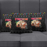 Kyrgyzstan Christmas Pillow Cover with Santa Decorating Yurt Colorful Lights Snowflakes and National - Wonder Print Shop
