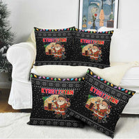 Kyrgyzstan Christmas Pillow Cover with Santa Decorating Yurt Colorful Lights Snowflakes and National - Wonder Print Shop