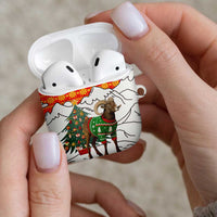 Kyrgyzstan Christmas AirPods Case with Mountain Goat in Festive Red Snowflake Pattern and Holiday Tree - Wonder Print Shop