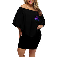 Don't Try To Figure Me Out Off Shoulder Short Dress - Wonder Print Shop