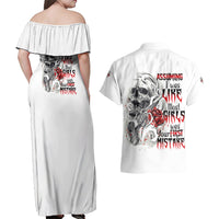 Assuming I Was Like Most Girls Skull Couples Matching Off Shoulder Maxi Dress and Hawaiian Shirt - Wonder Print Shop