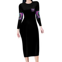 Karma Fairy Sugar Skull Family Matching Long Sleeve Bodycon Dress and Hawaiian Shirt - Wonder Print Shop