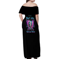 Karma Fairy Sugar Skull Family Matching Off Shoulder Maxi Dress and Hawaiian Shirt - Wonder Print Shop