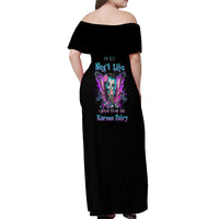 Karma Fairy Sugar Skull Off Shoulder Maxi Dress - Wonder Print Shop