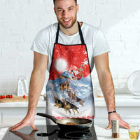 German Shepherd Christmas Apron with Santa Sleigh Ride and Snowy Mountain Design - Wonder Print Shop