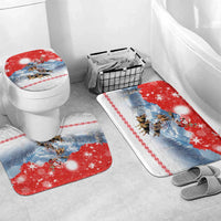 German Shepherd Christmas Bathroom Set with Santa Sleigh Ride and Snowy Mountain Design - Wonder Print Shop