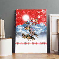 German Shepherd Christmas Canvas Wall Art with Santa Sleigh Ride and Snowy Mountain Design - Wonder Print Shop