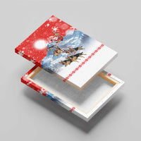 German Shepherd Christmas Canvas Wall Art with Santa Sleigh Ride and Snowy Mountain Design - Wonder Print Shop