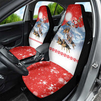 German Shepherd Christmas Car Seat Cover with Santa Sleigh Ride and Snowy Mountain Design - Wonder Print Shop