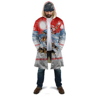 German Shepherd Christmas Cloak with Santa Sleigh Ride and Snowy Mountain Design - Wonder Print Shop