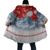 German Shepherd Christmas Cloak with Santa Sleigh Ride and Snowy Mountain Design - Wonder Print Shop