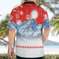 German Shepherd Christmas Hawaiian Shirt with Santa Sleigh Ride and Snowy Mountain Design - Wonder Print Shop