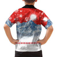 German Shepherd Christmas Hawaiian Shirt with Santa Sleigh Ride and Snowy Mountain Design - Wonder Print Shop