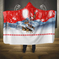German Shepherd Christmas Hooded Blanket with Santa Sleigh Ride and Snowy Mountain Design - Wonder Print Shop
