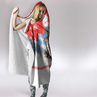 German Shepherd Christmas Hooded Blanket with Santa Sleigh Ride and Snowy Mountain Design - Wonder Print Shop