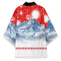 German Shepherd Christmas Kimono with Santa Sleigh Ride and Snowy Mountain Design - Wonder Print Shop