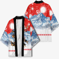 German Shepherd Christmas Kimono with Santa Sleigh Ride and Snowy Mountain Design - Wonder Print Shop