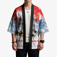 German Shepherd Christmas Kimono with Santa Sleigh Ride and Snowy Mountain Design - Wonder Print Shop