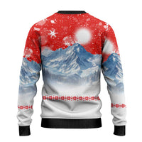 German Shepherd Christmas Ugly Christmas Sweater with Santa Sleigh Ride and Snowy Mountain Design - Wonder Print Shop