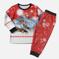 German Shepherd Christmas Pajama Set with Santa Sleigh Ride and Snowy Mountain Design - Wonder Print Shop