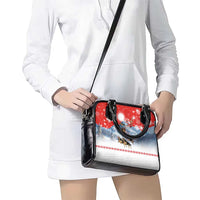 German Shepherd Christmas Shoulder Handbag with Santa Sleigh Ride and Snowy Mountain Design - Wonder Print Shop