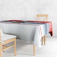 German Shepherd Christmas Tablecloth with Santa Sleigh Ride and Snowy Mountain Design - Wonder Print Shop