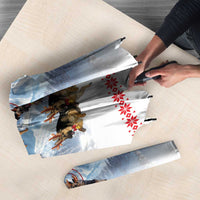 German Shepherd Christmas Umbrella with Santa Sleigh Ride and Snowy Mountain Design - Wonder Print Shop