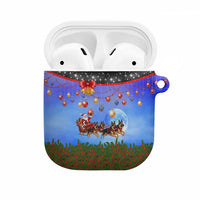 German Shepherd Christmas AirPods Case with Santa Sleigh and Holiday Ornament Design - Wonder Print Shop